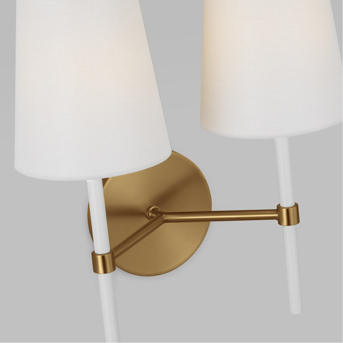 kate spade new york Monroe Wall Sconce Wall Light in Burnished Brass / Gloss White